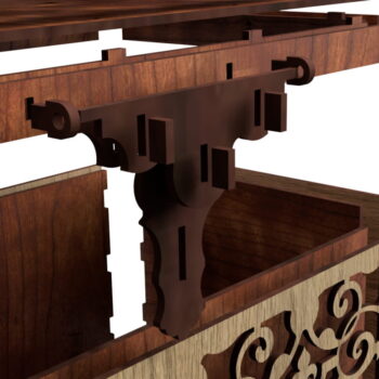 Intra απο ξύλο plywood 3mm-4mm πάχος - Κουτί αποθήκευσης κοσμημάτων σε ρουστίκ θησαυρό Δίασταση 30x30 cm Intraeaxys-eo4qvyg7 - Image 4