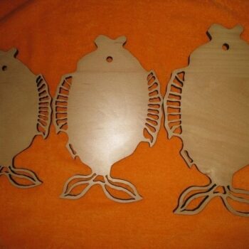 Intra απο ξύλο plywood 3mm-4mm πάχος - Διακοσμητικός πίνακας κοπής σε σχήμα ψαριού Δίασταση 30x30 cm Intraeaxys-m1d649d7 - Image 1