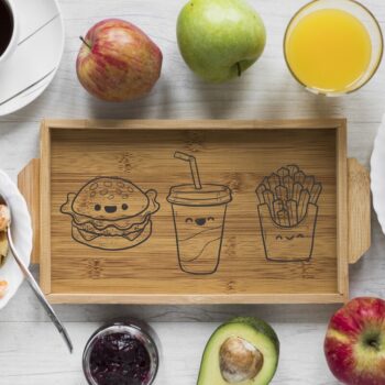 Intra απο ξύλο plywood 3mm-4mm πάχος - Διακοσμήσεις χαρακτικής με λέιζερ για δίσκους κουζίνας Δίασταση 30x30 cm Intraeaxys-eo20p037 - Image 1