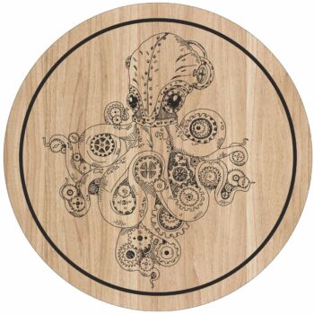 Intra απο ξύλο plywood 3mm-4mm πάχος - Laser Egraving Octopus Art For Cutting Board Δίασταση 30x30 cm Intraeaxys-joedzd91 - Image 1