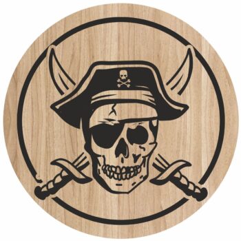 Intra απο ξύλο plywood 3mm-4mm πάχος - Χαρακτική με λέιζερ Art Pirate Skull for Cutting Board Δίασταση 30x30 cm Intraeaxys-6o3y3yr7 - Image 1