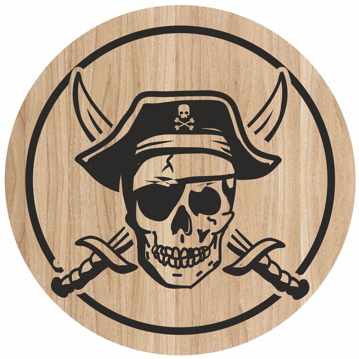 Intra απο ξύλο plywood 3mm-4mm πάχος - Χαρακτική με λέιζερ Art Pirate Skull for Cutting Board Δίασταση 30x30 cm Intraeaxys-6o3y3yr7