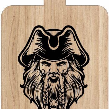 Intra απο ξύλο plywood 3mm-4mm πάχος - Χάραξη με λέιζερ Pirates Captain Art σε σανίδα κοπής Δίασταση 30x30 cm Intraeaxys-lopq9qk7 - Image 1