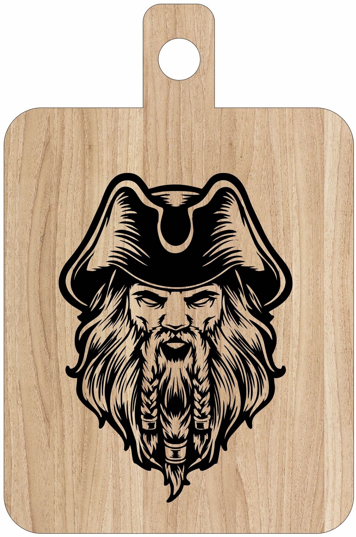 Intra απο ξύλο plywood 3mm-4mm πάχος - Χάραξη με λέιζερ Pirates Captain Art σε σανίδα κοπής Δίασταση 30x30 cm Intraeaxys-lopq9qk7