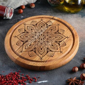 Intra απο ξύλο plywood 3mm-4mm πάχος - Σχέδιο χάραξης με λέιζερ για πίνακα σερβιρίσματος φαγητού Δίασταση 30x30 cm Intraeaxys-6o3y34r7 - Image 1