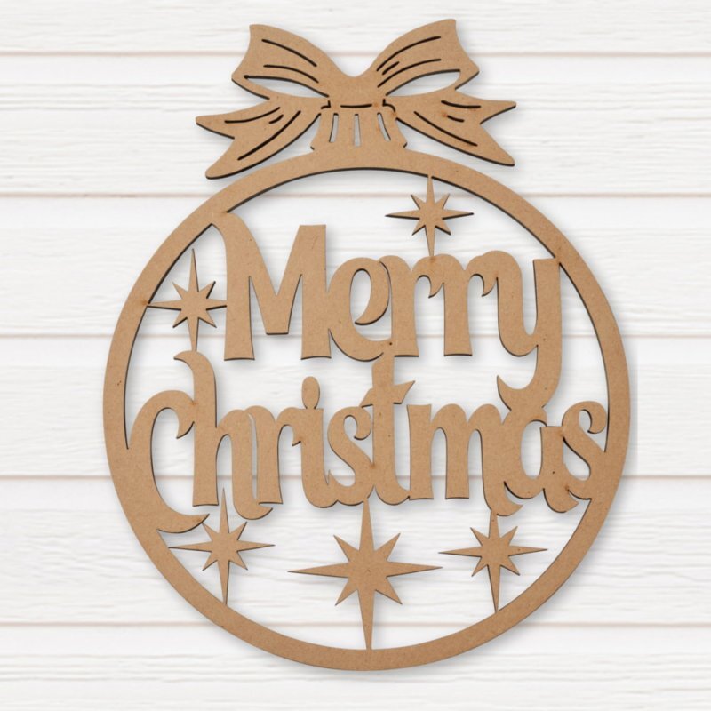 Intra απο ξύλο plywood 3mm-4mm πάχος - Χαρούμενα Χριστούγεννα στολίδι Δίασταση 10x10 cm Intraeaxys-pok08nd7