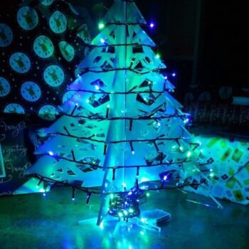 Intra απο ξύλο plywood 3mm-4mm πάχος - Ακρυλικό χριστουγεννιάτικο δέντρο Δίασταση 20x20 cm Intraeaxys-ro6dq4m7 - Image 3