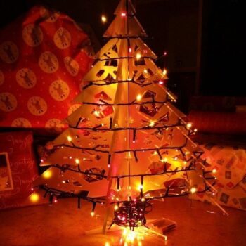 Intra απο ξύλο plywood 3mm-4mm πάχος - Ακρυλικό χριστουγεννιάτικο δέντρο Δίασταση 20x20 cm Intraeaxys-ro6dq4m7 - Image 4