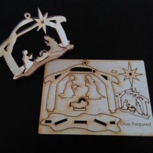 Intra απο ξύλο plywood 3mm-4mm πάχος - Στολίδι για τη Γέννηση Δίασταση 10x10 cm Intraeaxys-51r8re37