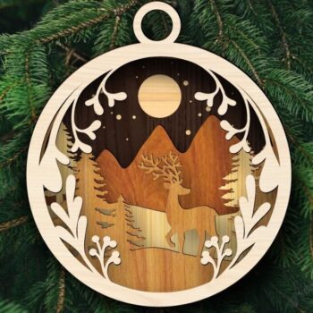 Intra απο ξύλο plywood 3mm-4mm πάχος - Χριστουγεννιάτικη μπάλα πολλαπλών στρώσεων στολίδι Δίασταση 10x10 cm Intraeaxys-yon0kxg7 - Image 1