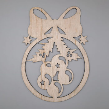 Intra απο ξύλο plywood 3mm-4mm πάχος - Διακοσμήσεις Χριστουγεννιάτικου Δέντρου Ξύλινο Κρεμαστό Χριστουγεννιάτικο Μπιχλιμπίδι Δίασταση 30x30 cm Intraeaxys-ro6yndm7 - Image 3