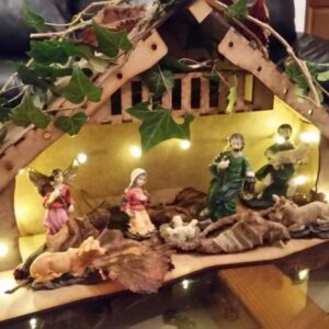 Intra απο ξύλο plywood 3mm-4mm πάχος - Χριστουγεννιάτικο Σετ Γέννησης Creche Δίασταση 30x30 cm Intraeaxys-6o38ywr1