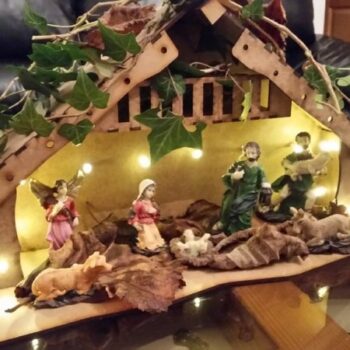 Intra απο ξύλο plywood 3mm-4mm πάχος - Χριστουγεννιάτικο Σετ Γέννησης Creche Δίασταση 30x30 cm Intraeaxys-6o38ywr1 - Image 1