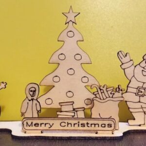 Intra απο ξύλο plywood 3mm-4mm πάχος - Σκηνή χριστουγεννιάτικων διακοπών Δίασταση 30x30 cm Intraeaxys-d1lm24xo