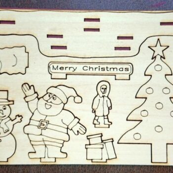 Intra απο ξύλο plywood 3mm-4mm πάχος - Σκηνή χριστουγεννιάτικων διακοπών Δίασταση 30x30 cm Intraeaxys-d1lm24xo - Image 3