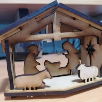 Intra απο ξύλο plywood 3mm-4mm πάχος - Χριστουγεννιάτικο Σετ Χριστουγεννιάτικου Nacimiento Δίασταση 30x30 cm Intraeaxys-eox894j1 - Image 4