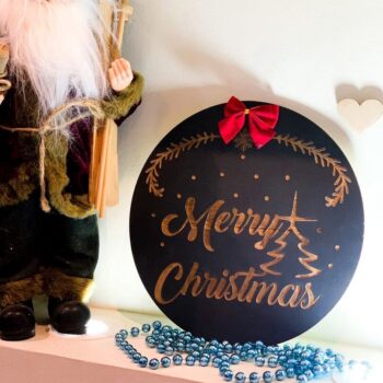 Intra απο ξύλο plywood 3mm-4mm πάχος - Χριστουγεννιάτικη πινακίδα πόρτας Διακόσμηση Καλά Χριστούγεννα Δίασταση 30x30 cm Intraeaxys-voq2gejo - Image 1