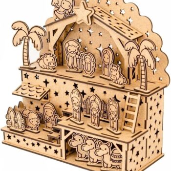 Intra απο ξύλο plywood 3mm-4mm πάχος - Χριστουγεννιάτικη διακόσμηση σκηνής της Γέννησης Δίασταση 30x30 cm Intraeaxys-eoxlq5xo - Image 3
