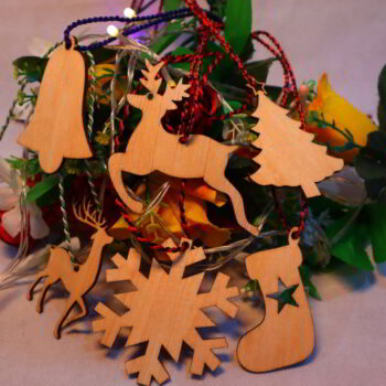 Intra απο ξύλο plywood 3mm-4mm πάχος - Χριστουγεννιάτικα Στολίδια Δέντρων Δίασταση 10x10 cm Intraeaxys-67wlk621 - Image 6