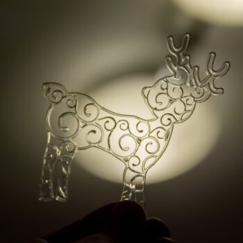 Intra απο ξύλο plywood 3mm-4mm πάχος - Στολίδι με στροβιλισμό ταράνδου Δίασταση 10x10 cm Intraeaxys-lop32331 - Image 3