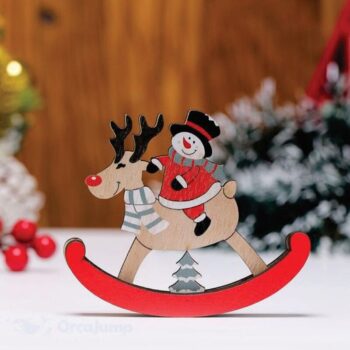 Intra απο ξύλο plywood 3mm-4mm πάχος - Στολίδι με ταράνδους ιππασίας Άγιου Βασίλη Δίασταση 10x10 cm Intraeaxys-eo0q2l91 - Image 1