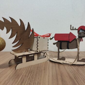 Intra απο ξύλο plywood 3mm-4mm πάχος - Έλκηθρο ελαφιών Δίασταση 30x30 cm Intraeaxys-91jdrqp1 - Image 1