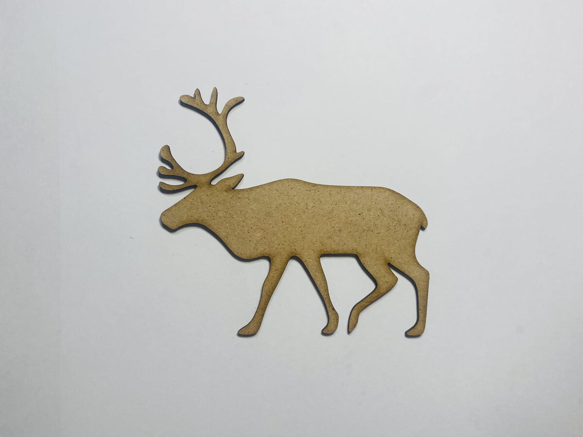 Intra απο ξύλο plywood 3mm-4mm πάχος - Wood Reindeer Cutout Σχήμα τάρανδου Δίασταση 30x30 cm Intraeaxys-lopqrkz7