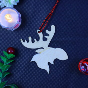 Intra απο ξύλο plywood 3mm-4mm πάχος - Διακοσμητικό κεφαλής αλκών Ημιτελές χειροτεχνία από ξύλο γιορτινή διακόσμηση Δίασταση 30x30 cm Intraeaxys-ro6yn327 - Image 2