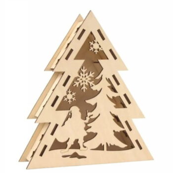 Intra απο ξύλο plywood 3mm-4mm πάχος - Κουτί Χριστουγεννιάτικου Δέντρου Άγιου Βασίλη Δίασταση 30x30 cm Intraeaxys-r7vm0j57 - Image 1