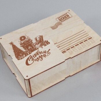 Intra απο ξύλο plywood 3mm-4mm πάχος - Κουτί δώρου καλή χρονιά Δίασταση 30x30 cm Intraeaxys-eo4q00w7 - Image 1