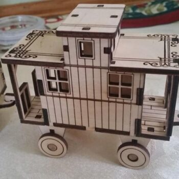 Intra απο ξύλο plywood 3mm-4mm πάχος - Χριστουγεννιάτικο τρένο Δίασταση 30x30 cm Intraeaxys-yonem6yo - Image 3