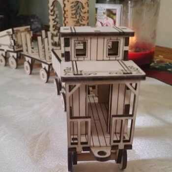 Intra απο ξύλο plywood 3mm-4mm πάχος - Χριστουγεννιάτικο τρένο Δίασταση 30x30 cm Intraeaxys-yonem6yo - Image 6