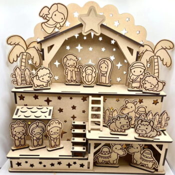 Intra απο ξύλο plywood 3mm-4mm πάχος - Δώρο Χριστουγέννων Σκηνής Γέννησης Δίασταση 30x30 cm Intraeaxys-91jdr281 - Image 1