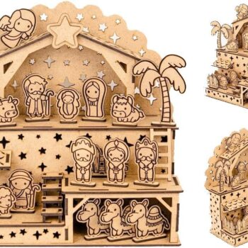 Intra απο ξύλο plywood 3mm-4mm πάχος - Δώρο Χριστουγέννων Σκηνής Γέννησης Δίασταση 30x30 cm Intraeaxys-91jdr281 - Image 3