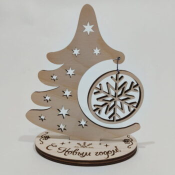 Intra απο ξύλο plywood 3mm-4mm πάχος - Μίνι Χριστουγεννιάτικο Δέντρο Επιτραπέζιο Διακόσμηση Χριστουγεννιάτικου Δέντρου Δίασταση 30x30 cm Intraeaxys-6o3yq5p7 - Image 1