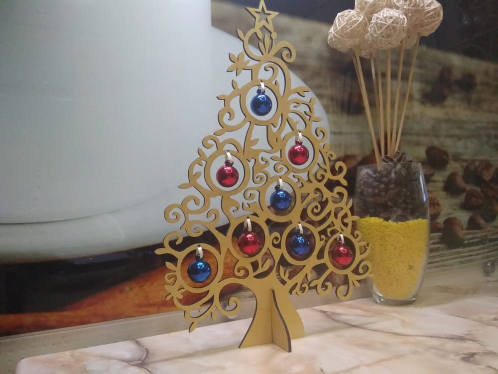 Intra απο ξύλο plywood 3mm-4mm πάχος - Διακοσμητικό τεχνητό χριστουγεννιάτικο δέντρο Δίασταση 30x30 cm Intraeaxys-eoxlq0vo