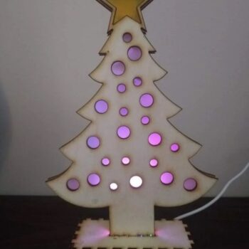 Intra απο ξύλο plywood 3mm-4mm πάχος - Φωτίστε το χριστουγεννιάτικο δέντρο Δίασταση 30x30 cm Intraeaxys-67wl5681 - Image 1