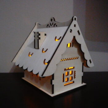 Intra απο ξύλο plywood 3mm-4mm πάχος - Ξύλινο Φωτιστικό Σπιτιού Μικρό Χριστουγεννιάτικο Φωτιστικό Νυχτερινό Φωτιστικό Δίασταση 30x30 cm Intraeaxys-p7ymvnz7 - Image 1