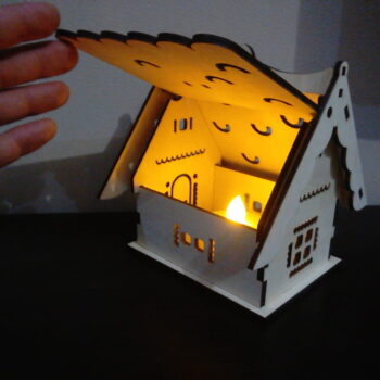 Intra απο ξύλο plywood 3mm-4mm πάχος - Ξύλινο Φωτιστικό Σπιτιού Μικρό Χριστουγεννιάτικο Φωτιστικό Νυχτερινό Φωτιστικό Δίασταση 30x30 cm Intraeaxys-p7ymvnz7 - Image 3