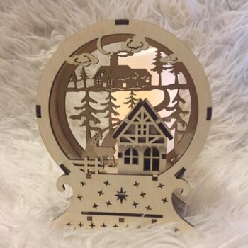 Intra απο ξύλο plywood 3mm-4mm πάχος - Ξύλινο Χριστουγεννιάτικο Φωτιστικό 4mm Δίασταση 30x30 cm Intraeaxys-e1gk938o - Image 1