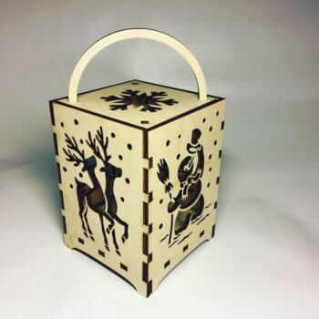 Intra απο ξύλο plywood 3mm-4mm πάχος - Χριστουγεννιάτικο Φωτιστικό Κηροπήγιο Χριστουγεννιάτικο Κηροπήγιο Δίασταση 30x30 cm Intraeaxys-pok35zj7 - Image 1