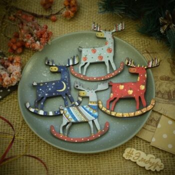 Intra απο ξύλο plywood 3mm-4mm πάχος - Χριστουγεννιάτικο έλκηθρο αλκών με μαγνήτη τάρανδος διακόσμηση Δίασταση 30x30 cm Intraeaxys-d1lvwdxo - Image 3