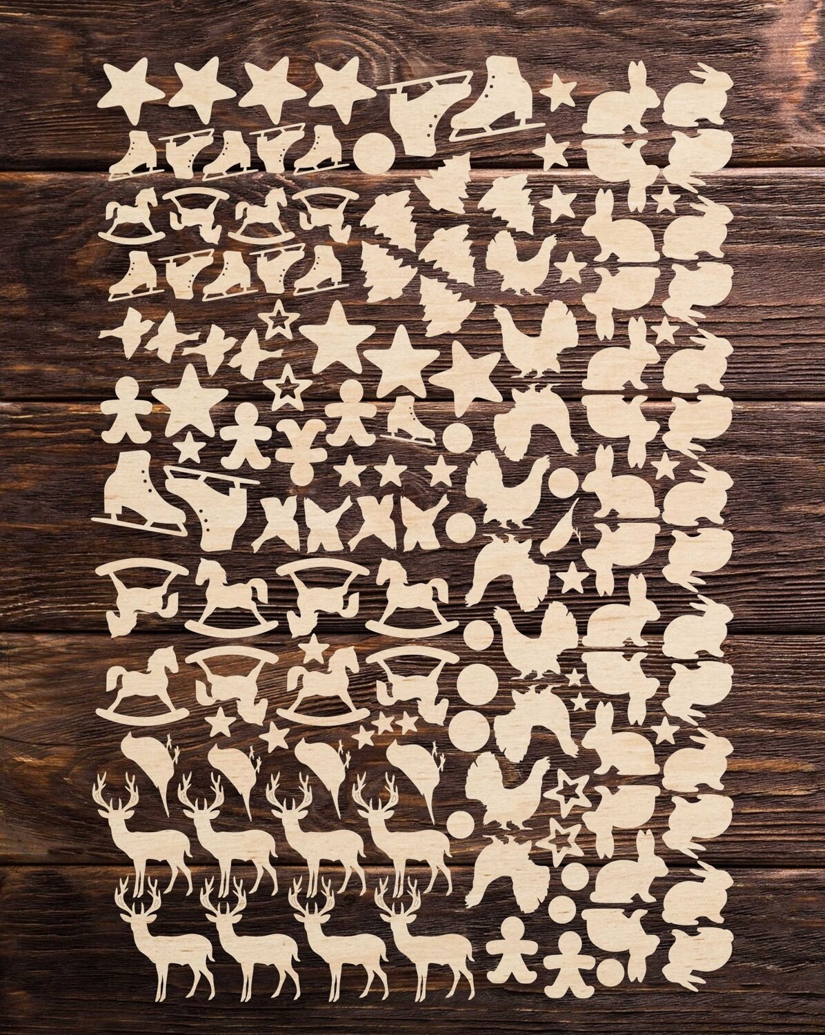 Intra απο ξύλο plywood 3mm-4mm πάχος - Χριστουγεννιάτικη διακόσμηση παιχνιδιών Δίασταση 30x30 cm Intraeaxys-r1z2gzw1