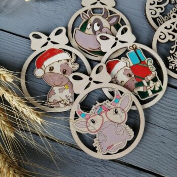 Intra απο ξύλο plywood 3mm-4mm πάχος - Πρωτοχρονιάτικο ντεκόρ Ξύλινα Χριστουγεννιάτικα στολίδια Δίασταση 10x10 cm Intraeaxys-51rrjev1 - Image 3