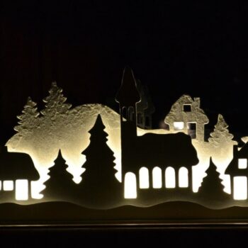 Intra απο ξύλο plywood 3mm-4mm πάχος - Χριστουγεννιάτικο Πρωτοχρονιάτικο Νυχτερινό Φωτιστικό Σκιάς Κουτί Δίασταση 30x30 cm Intraeaxys-eoxlj4qo - Image 1