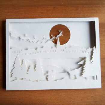 Intra απο ξύλο plywood 3mm-4mm πάχος - Χριστουγεννιάτικο κουτί σκιών Νυχτερινή ελαφριά κοπή χαρτιού Δίασταση 30x30 cm Intraeaxys-pok3yek7 - Image 3