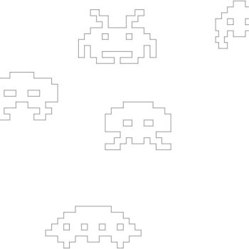 Intra απο ξύλο plywood 3mm-4mm πάχος - Διακοσμητικά 8bit Space Invader Δίασταση 30x30 cm Intraeaxys-qom6m251 - Image 4