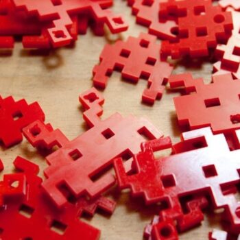 Intra απο ξύλο plywood 3mm-4mm πάχος - Διακοσμητικά 8bit Space Invader Δίασταση 30x30 cm Intraeaxys-qom6m251 - Image 5