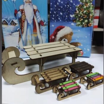 Intra απο ξύλο plywood 3mm-4mm πάχος - Χριστουγεννιάτικη διακόσμηση έλκηθρου Δίασταση 30x30 cm Intraeaxys-p7ymver7 - Image 1