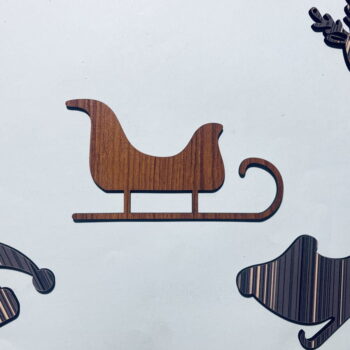 Intra απο ξύλο plywood 3mm-4mm πάχος - Ημιτελής ξύλινη διακόσμηση Χριστουγέννων με έλκηθρο Δίασταση 30x30 cm Intraeaxys-qommprro - Image 1